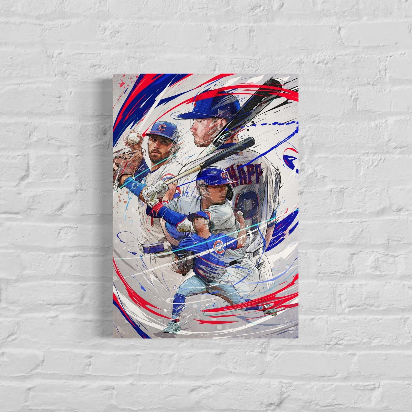 Ian Happ | Seiya Suzuki | Dansby Swanson | Shota Imanaga | Sports Wall Art | Canvas| Chicago Cubs | Gift for Him
