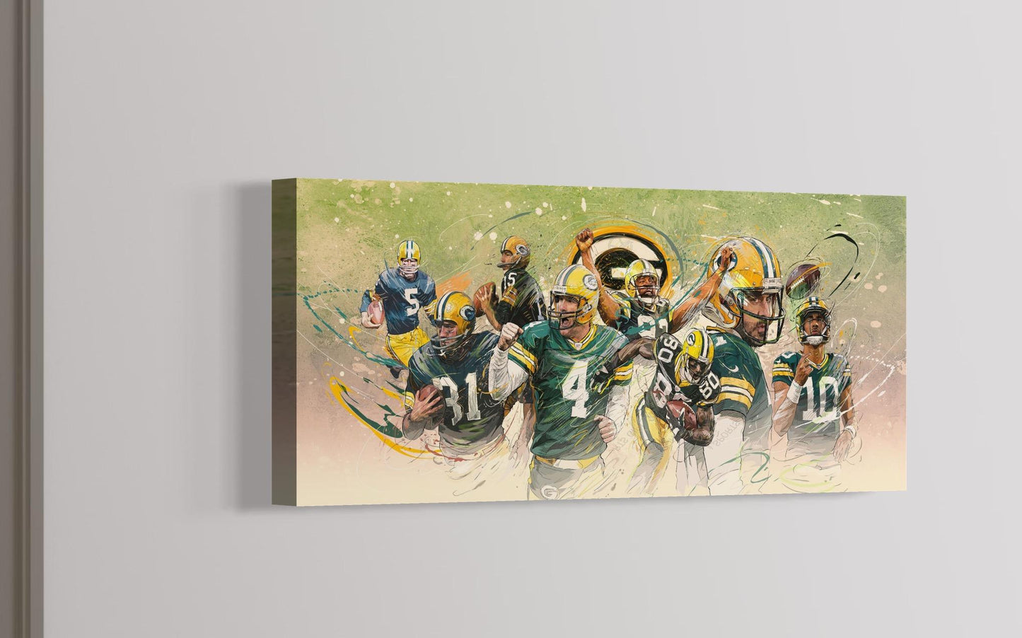 Green Bay Packers Iconic Player CANVAS | Sports Wall Art | Canvas | Fan Cave Gift