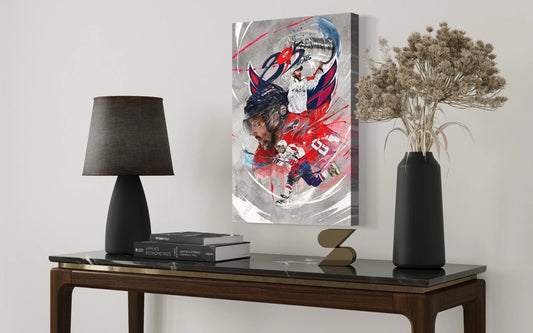 Alex Ovechkin | Washington Capitals | CANVAS PRINT | Sports Wall Art | Fan Cave Gift