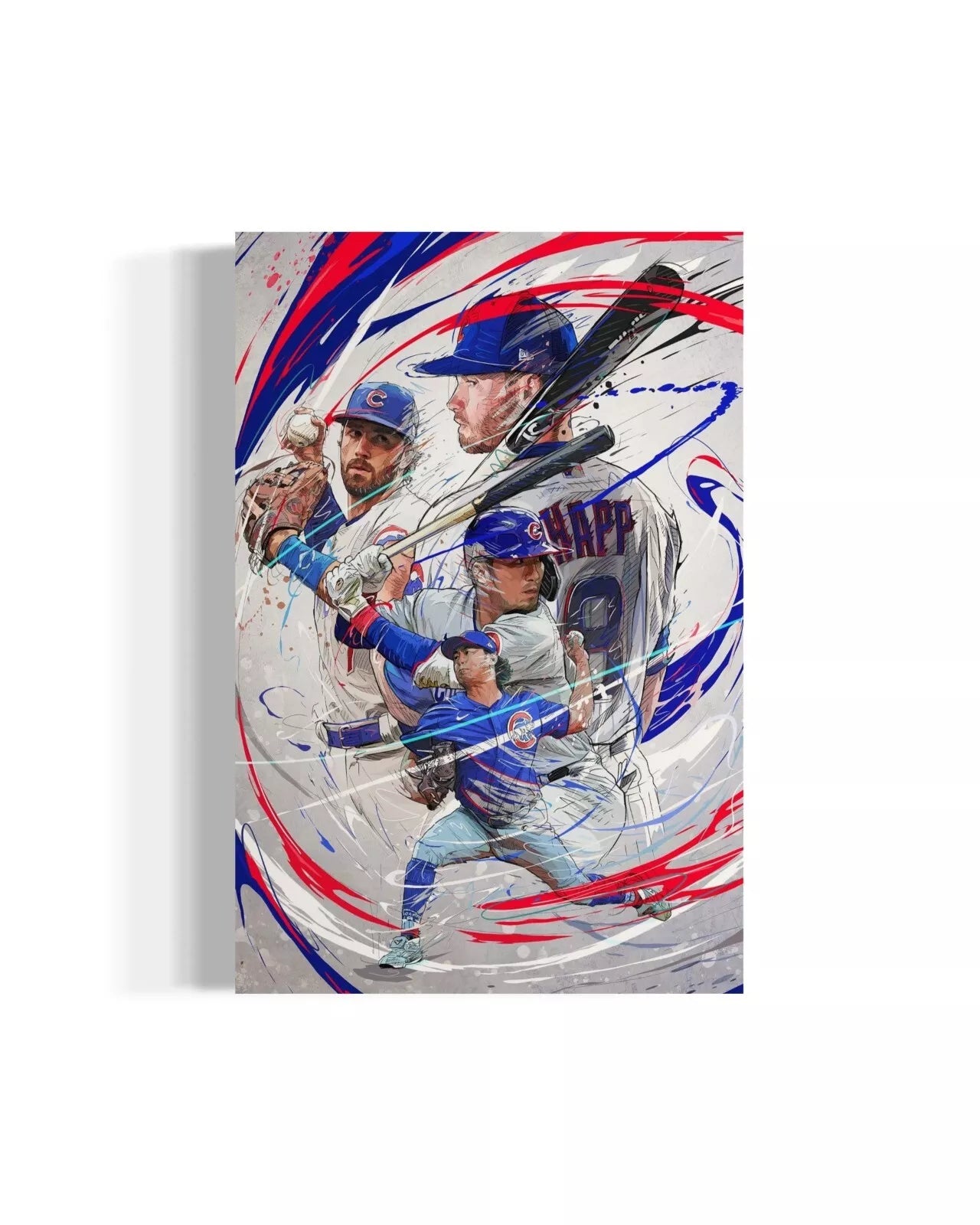 Ian Happ | Seiya Suzuki | Dansby Swanson | Shota Imanaga | Sports Wall Art | Canvas| Chicago Cubs | Gift for Him