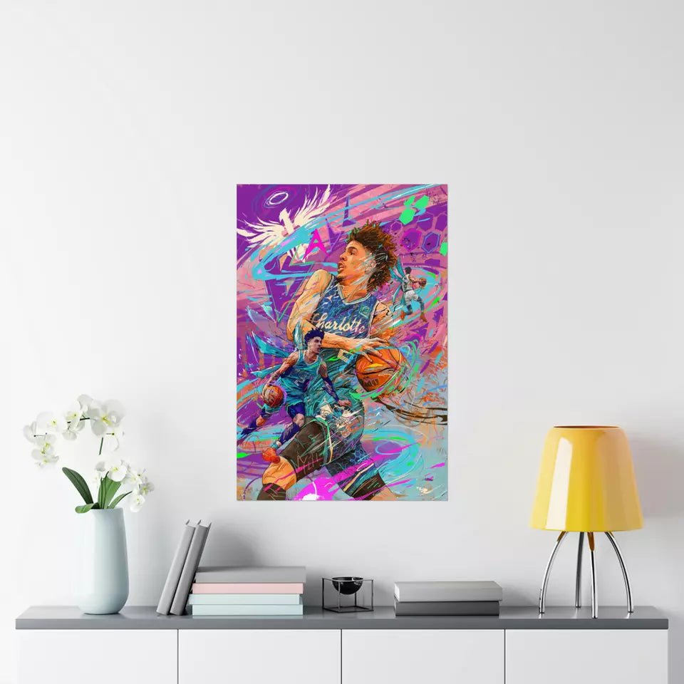 LaMelo Ball | Charlotte Hornets | POSTER | Sports Wall Art | Gift for Him