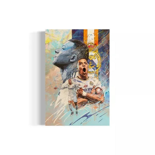 Kylian Mbappe | Real Madrid | CANVAS Print | Sports Wall Art | Fan Cave Gift