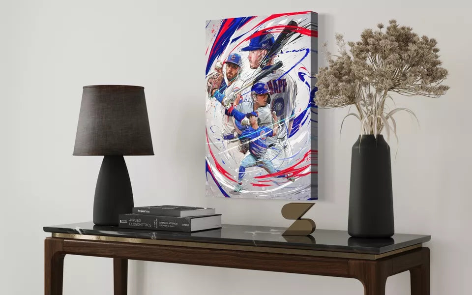 Ian Happ | Seiya Suzuki | Dansby Swanson | Shota Imanaga | Sports Wall Art | Canvas| Chicago Cubs | Gift for Him