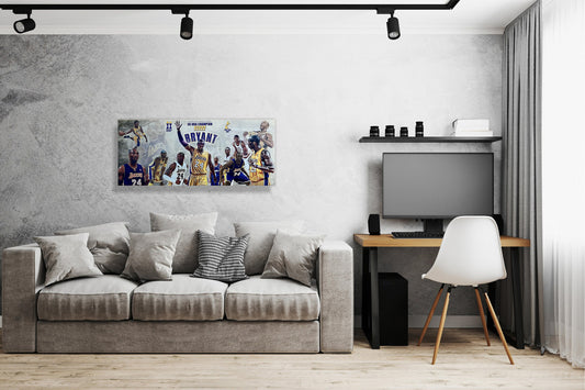 Kobe Bryant | Los Angeles Lakers | Championship | Sports Wall Art | Canvas | Man Cave | Fan Cave