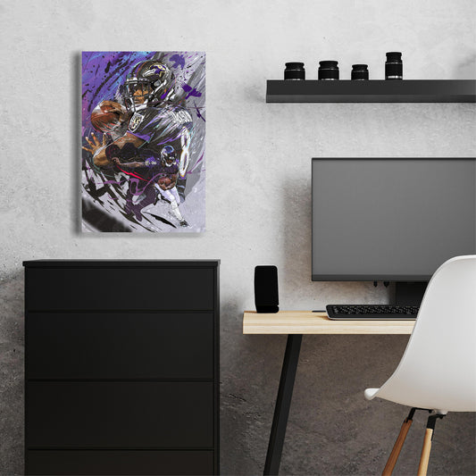 Lamar Jackson | Sports Wall Art | Canvas | Baltimore Ravens | Gift for Him