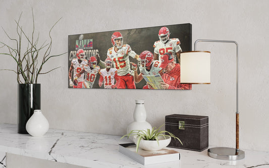 Kansas City Chiefs SuperBowl Champions | Mahomes | Sports Wall Art| Canvas | Man Cave