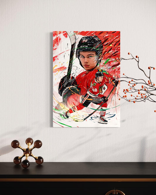 Connor Bedard | Chicago Blackhawks | Canvas | Gift for Him