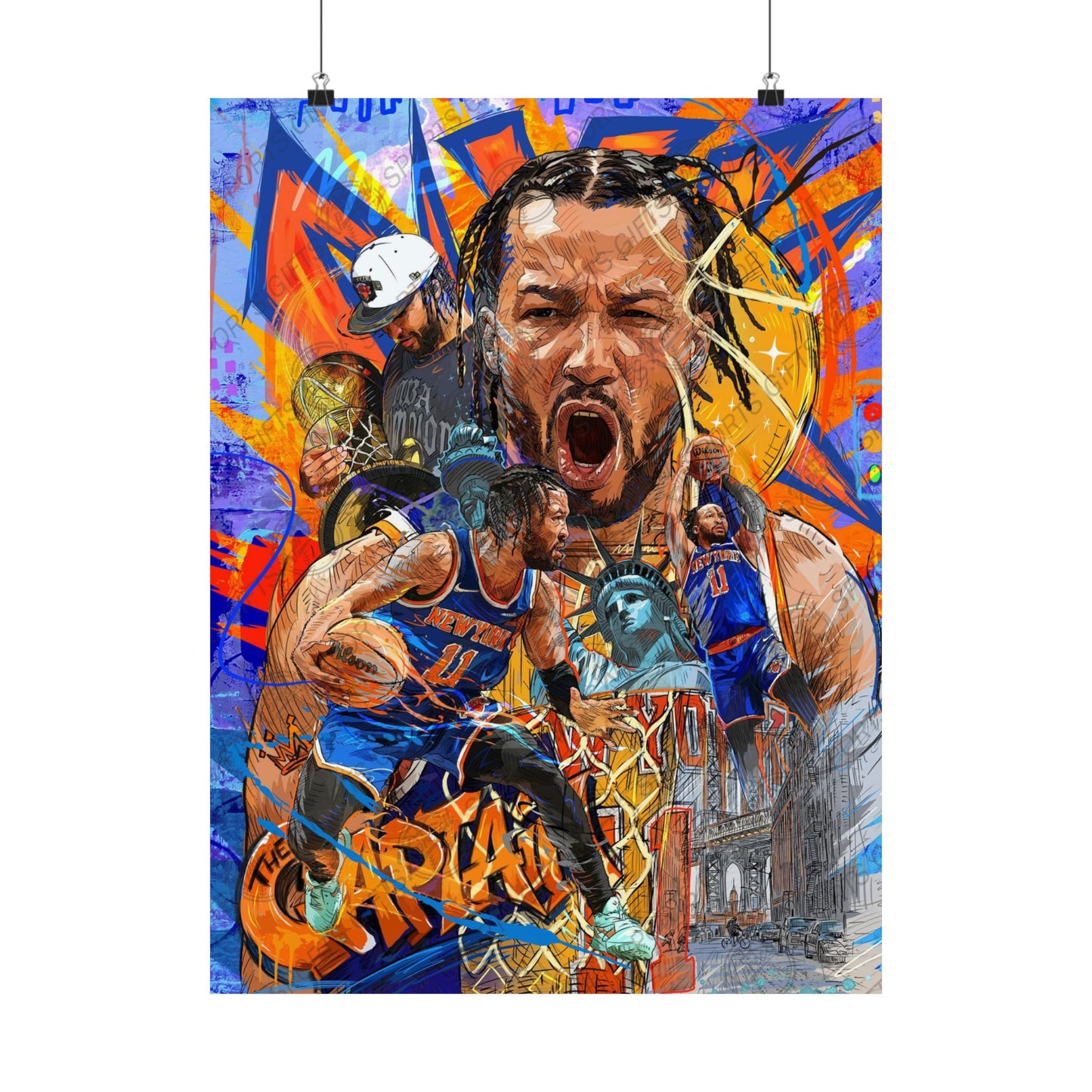 Jalen Brunson | Poster | New York Knicks NBA Champions | Wall Art
