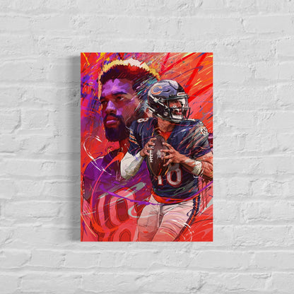 Caleb Williams | CANVAS Print | Sports Wall Art | Chicago Bears | Fan Cave Gift