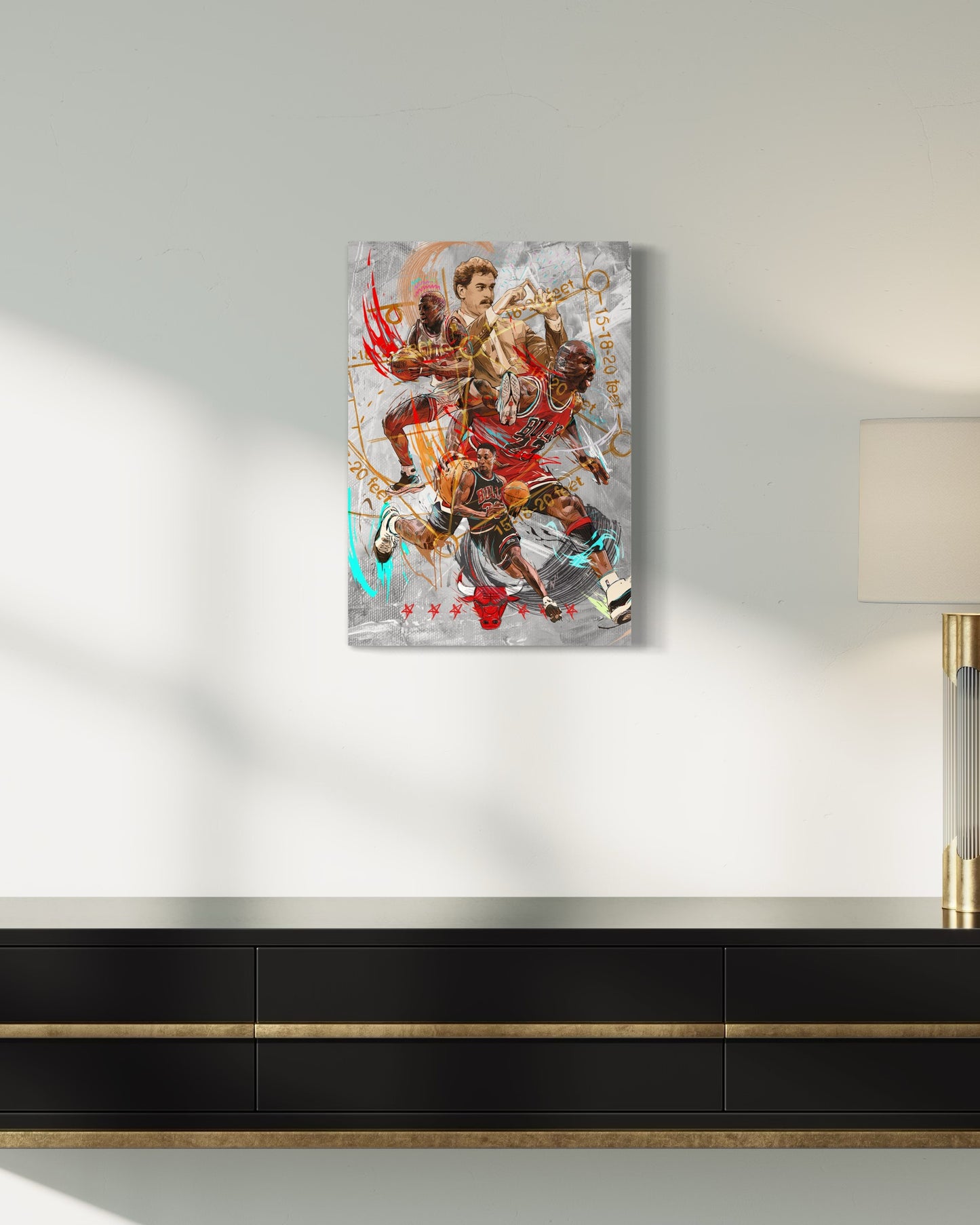 Michael Jordan | Scottie Pippen | Dennis Rodman | Phil Jackson | Chicago Bulls | Sports Wall Art | Canvas