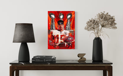 Patrick Mahomes 3x Champion | CANVAS Print | Kansas City Chiefs | Fan Cave Gift