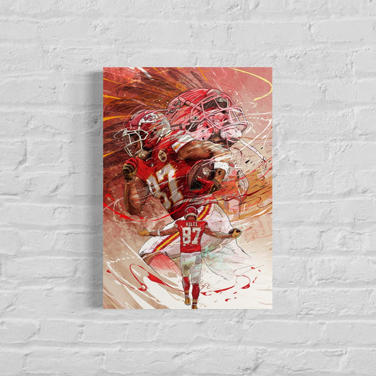 Travis Kelce | Sports Wall Art | Canvas | Kansas City Chiefs | Man Cave