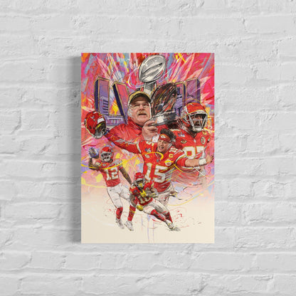 Kansas City Chiefs | Super Bowl LVIII | Sports Wall Art | CANVAS Print | Man Cave