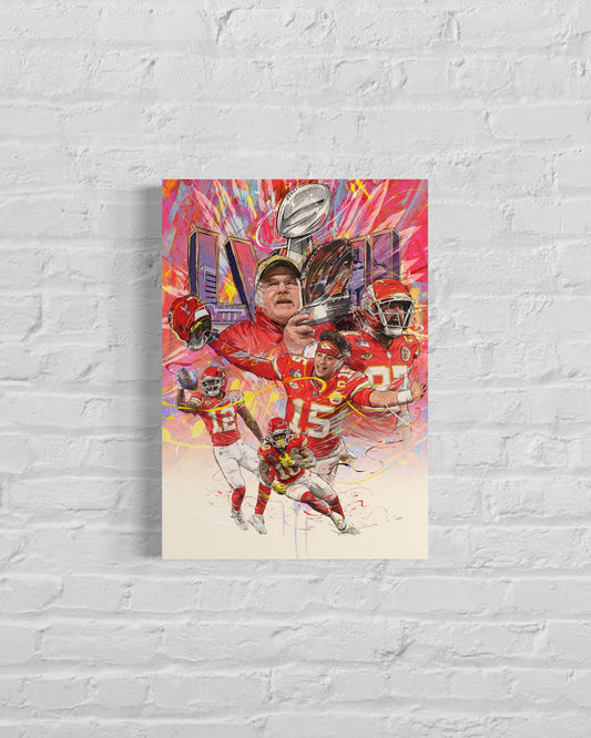 Kansas City Chiefs | Super Bowl LVIII | Sports Wall Art | Canvas | Man Cave