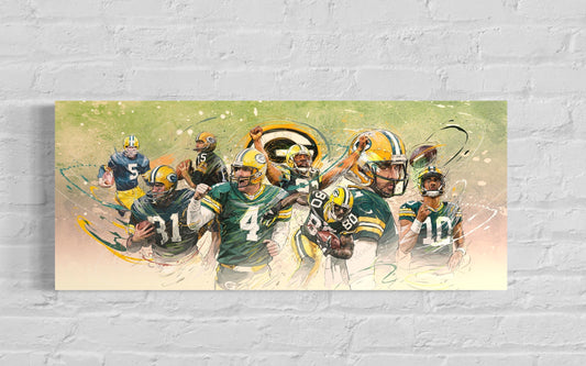 Green Bay Packers All Time Greats | Sports Wall Art | Canvas | Fan Cave Gift