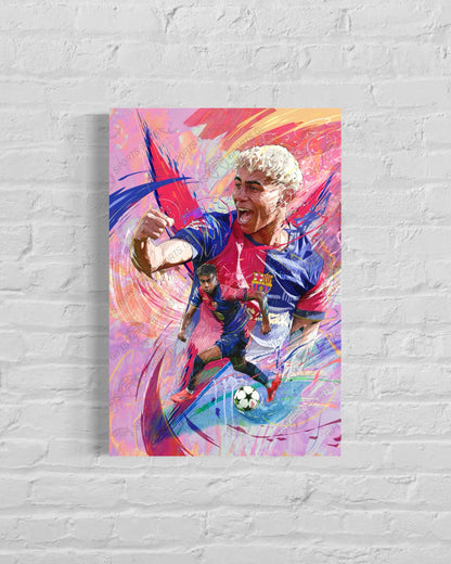 Lamine Yamal | Barcelona Soccer Star | Sports Wall Art | CANVAS PRINT | Fan Cave Gift