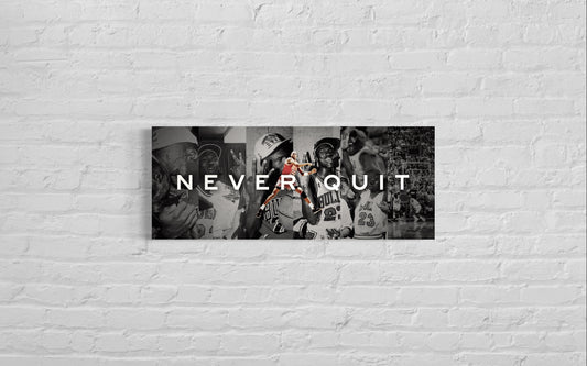 Michael Jordan | Never Quit | 6 Championships | Sports Wall Art | Canvas | Man Cave Gift