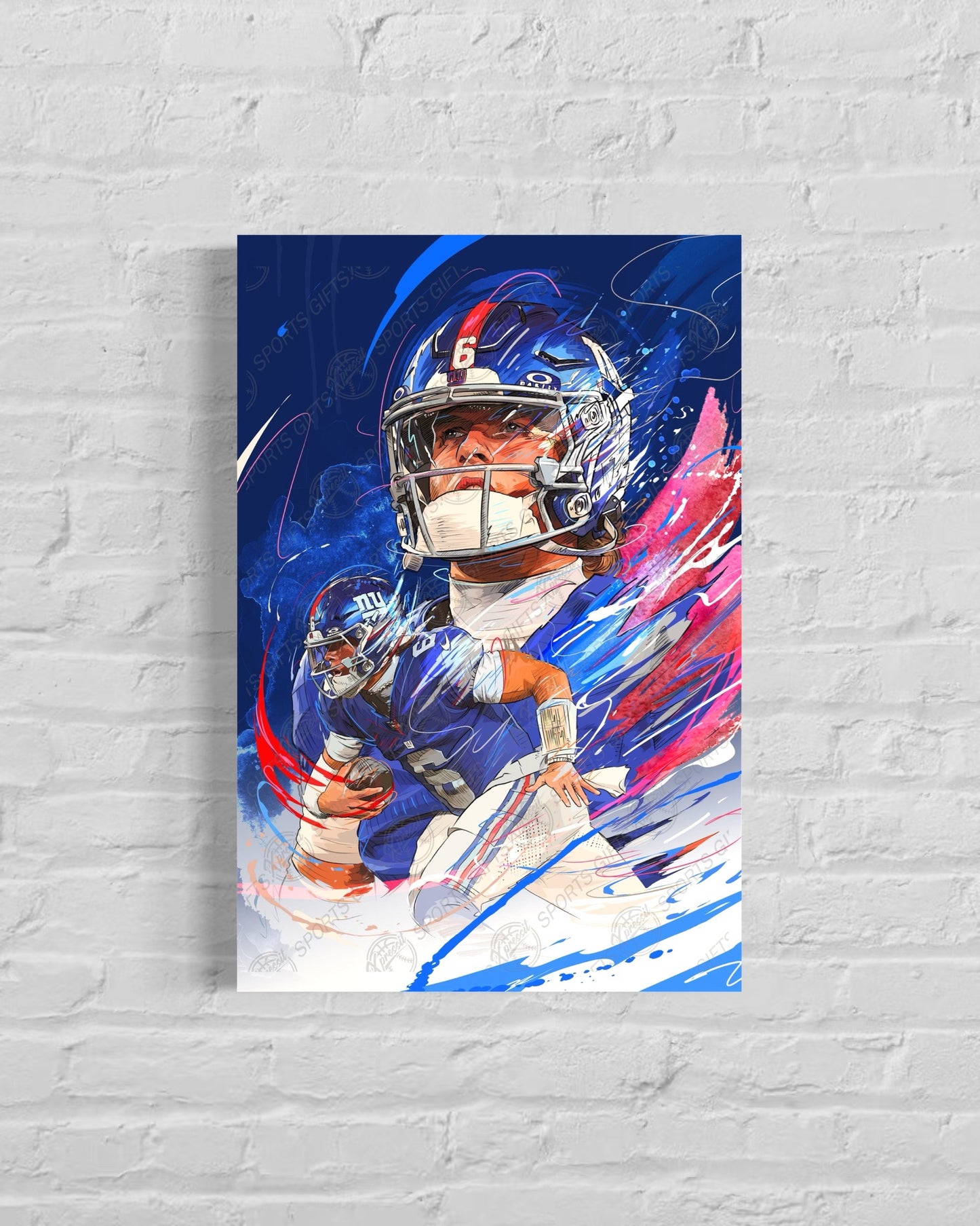 Jaxson Dart | CANVAS | New York Giants | Sports Wall Art