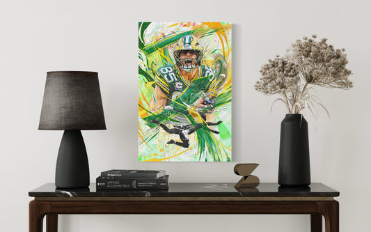 Tucker Kraft | CANVAS Print | Sports Wall Art | Green Bay Packers