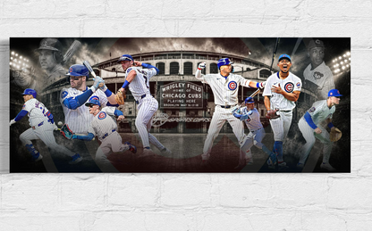 Chicago Cubs Custom CANVAS 12x30 | Sports Wall Art | Fan Cave