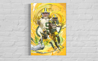 Green Bay Packers WR Trio CANVAS Print | Watson, Golden, Reed | Sports Wall Art