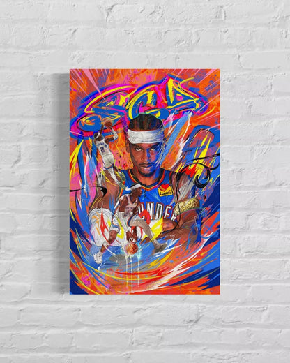 Shai Gilgeous Alexander | CANVAS PRINT | Sports Wall Art | Oklahoma City Thunder