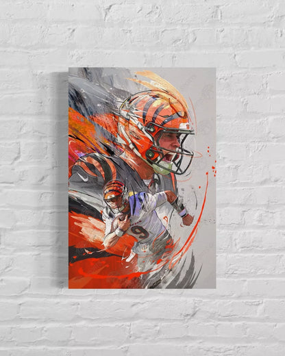Joe Burrow | Cincinnati Bengals | Sports Wall Art | CANVAS Print | Fan Cave Gift