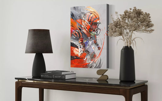 Joe Burrow | Cincinnati Bengals | Sports Wall Art | CANVAS Print | Fan Cave Gift