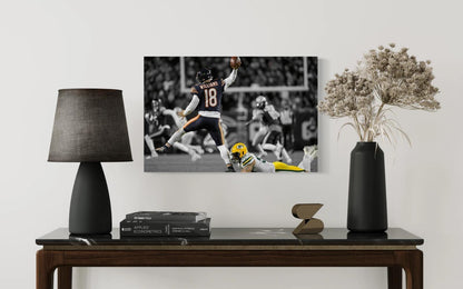 Caleb Williams JUMPMAN TD Throw vs. Packers | CANVAS Print | Sports Wall Art | Chicago Bears | Fan Cave Gift