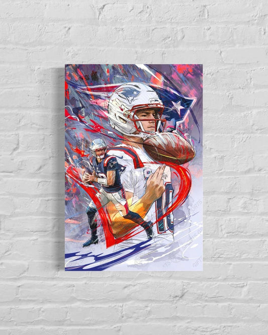 Drake Maye | CANVAS | New England Patriots | Sports Wall Art