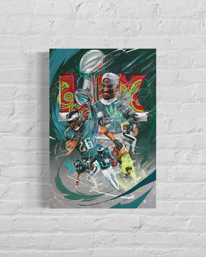 Philadelphia Eagles Superbowl Champion| CANVAS Print | Saquon Barkley | Jalen Hurts