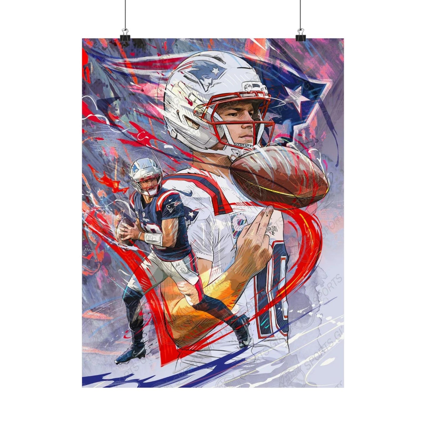 Drake Maye | POSTER | New England Patriots | Sports Wall Art