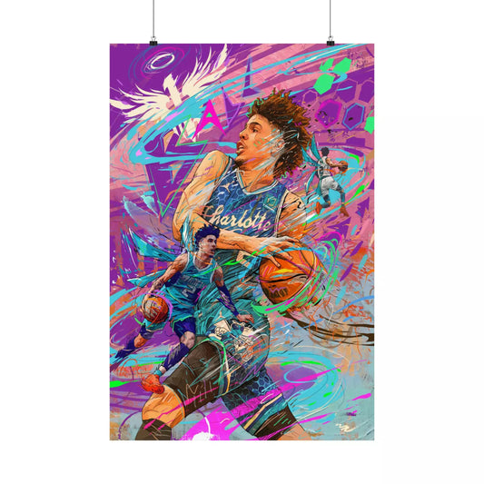 LaMelo Ball | Charlotte Hornets | POSTER | Sports Wall Art | Gift for Him