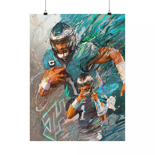 Jalen Hurts | Poster | Philadelphia Eagles | Wall Art | Sports Art