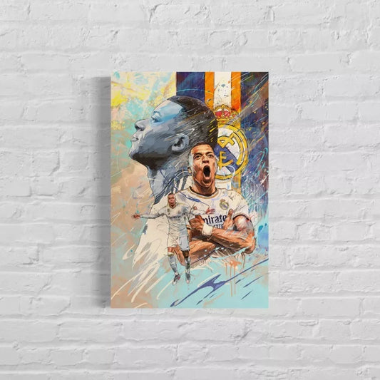 Kylian Mbappe | Real Madrid | CANVAS Print | Sports Wall Art | Fan Cave Gift
