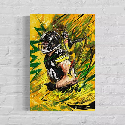 TJ Watt | CANVAS Print | Sports Wall Art | Pittsburg Steelers | Fan Cave Gift