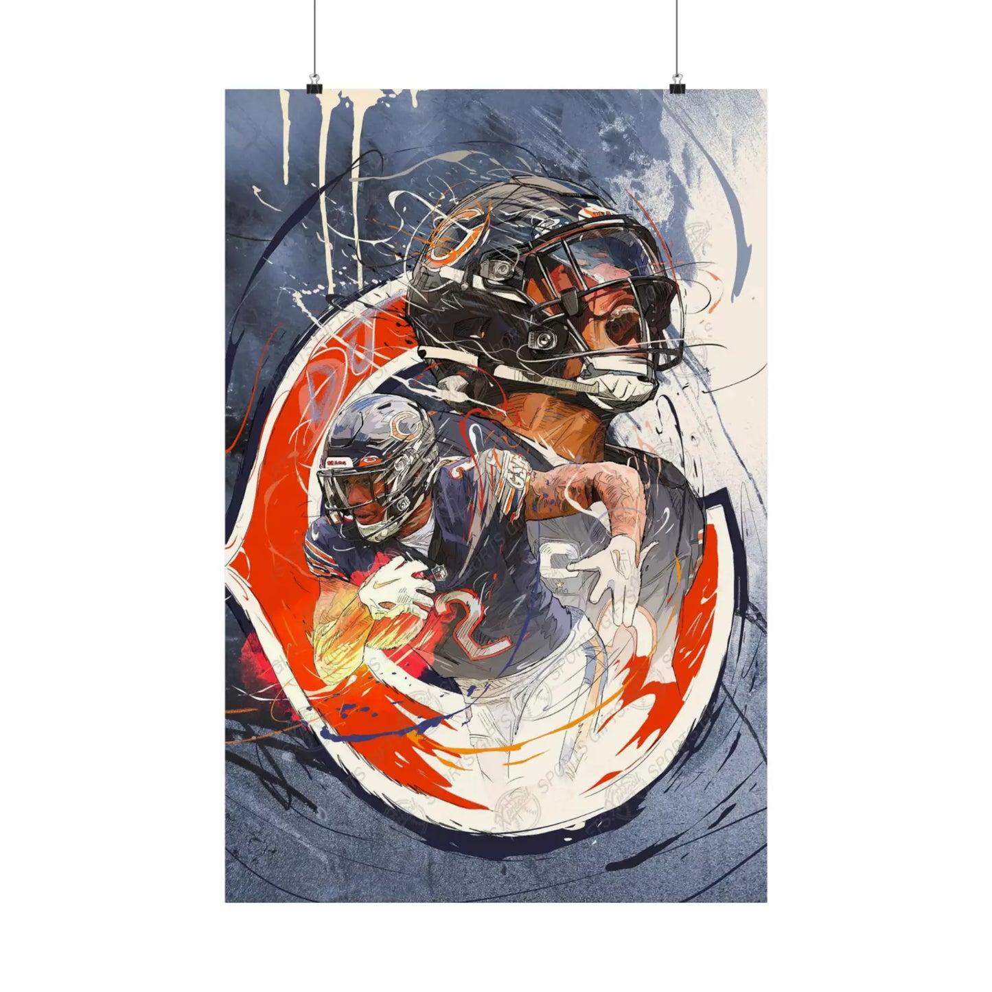 DJ Moore | Chicago Bears Wide Receiver | POSTER | Sports Wall Art | Gift for Him