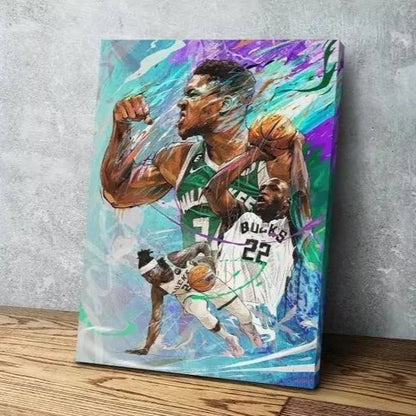 Giannis Antetokounmpo | Middleton | Holiday | Sports Wall Art on Canvas | Milwaukee Bucks | Gift for Him