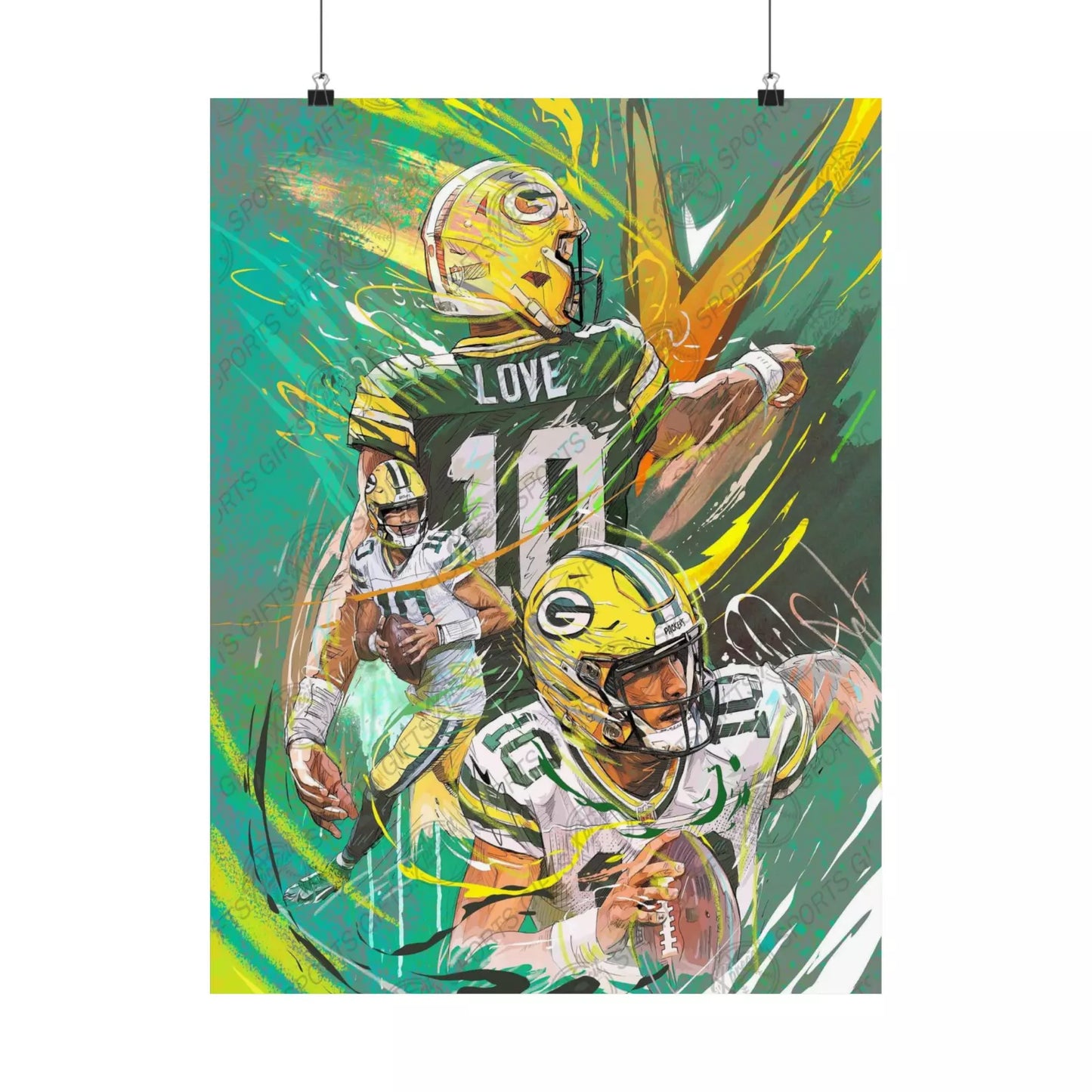 Jordan Love | Poster | Green Bay Packers | Wall Art