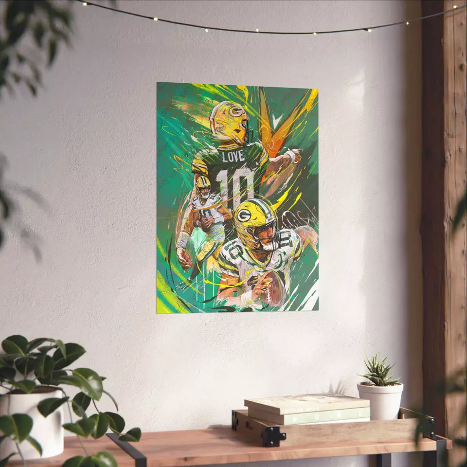 Jordan Love | Poster | Green Bay Packers | Wall Art