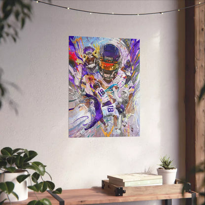 Justin Jefferson | Poster | Griddy | One Handed Catch | Minnesota Vikings | Wall Art | Sports Art