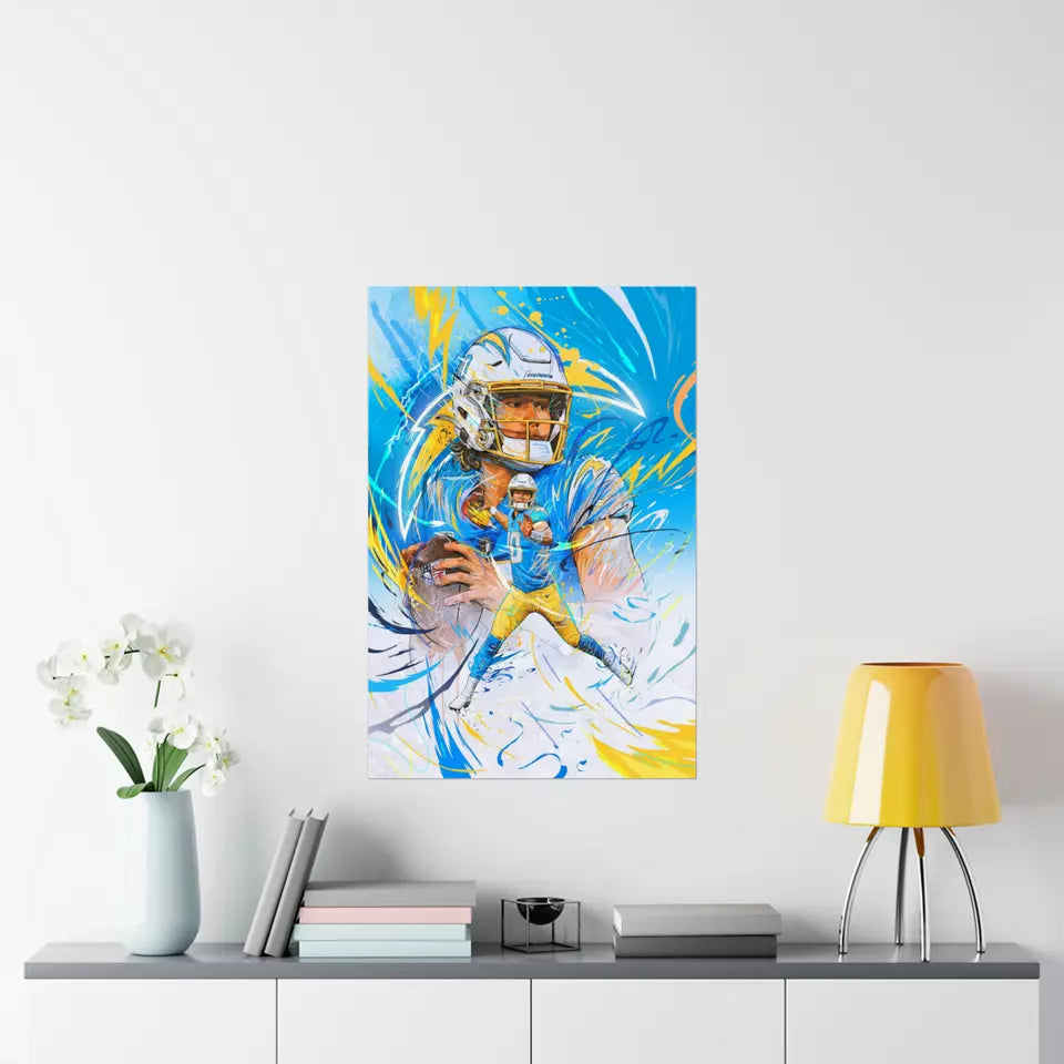 Justin Herbert | LA Chargers | POSTER | Sports Wall Art | Gift for Him