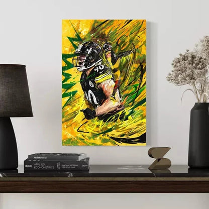 TJ Watt | CANVAS Print | Sports Wall Art | Pittsburg Steelers | Fan Cave Gift