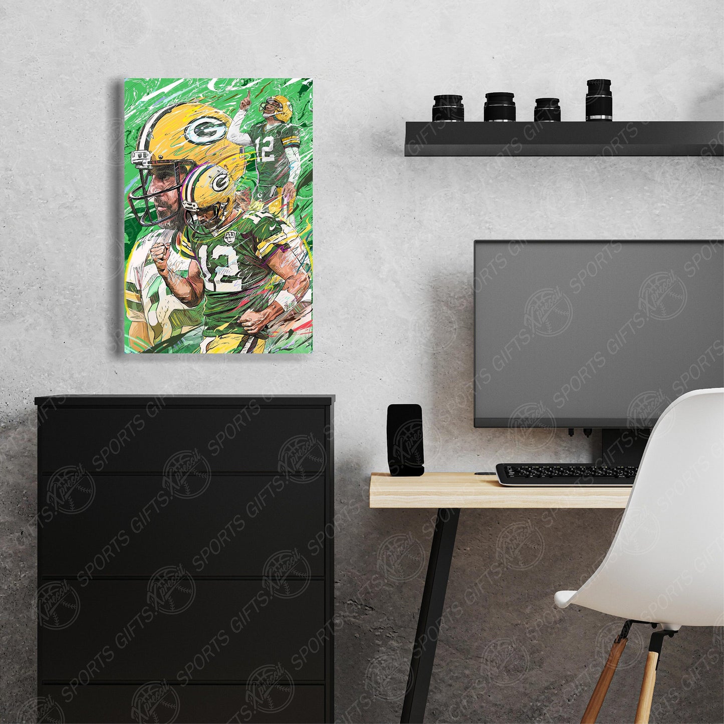 Aaron Rodgers | Sports  Wall Art | Canvas | Green Bay Packers | Man Cave Gift