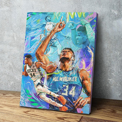 Giannis Antetokounmpo | Sports Wall Art | Canvas | Milwaukee Bucks | Gift for Him