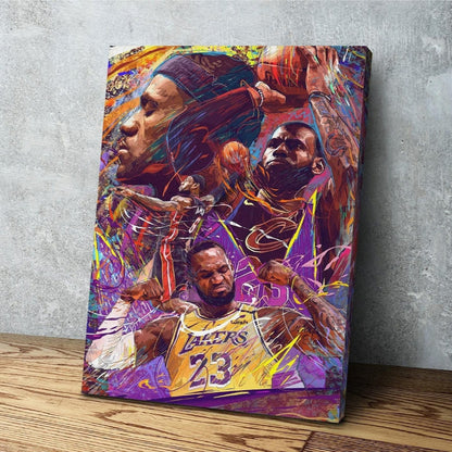 LeBron James | Sports Wall Art | Canvas | Miami Heat | Cleveland Cavs | Los Angeles Lakers | Man Cave Gift