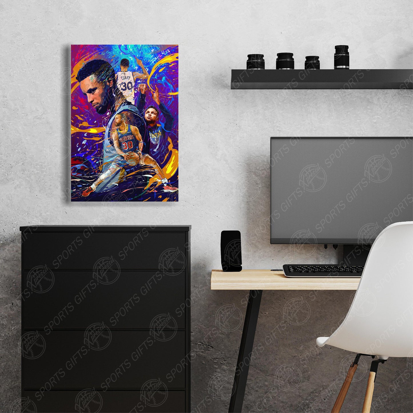 Steph Curry | Golden State Warriors | Sports Art | Canvas | Man Cave Gift