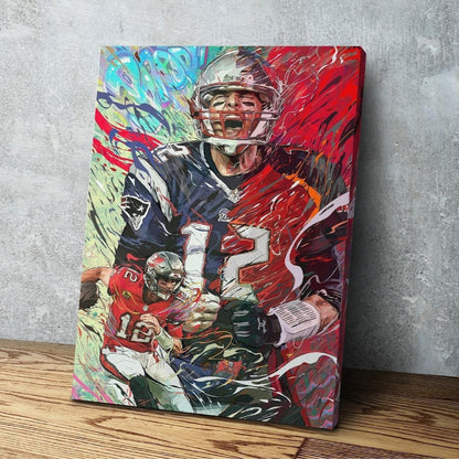 Tom Brady | Sports Wall Art | Canvas | Man Cave Gift | Tampa Bay Buccaneers | New England Patriots