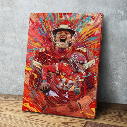 Patrick Mahomes | Sports Wall Art | Kansas City Chiefs | Canvas | Man Cave Gift
