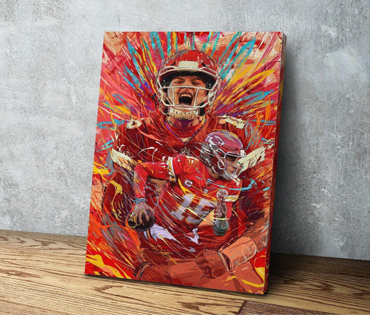 Patrick Mahomes | Sports Wall Art | Kansas City Chiefs | Canvas | Man Cave Gift